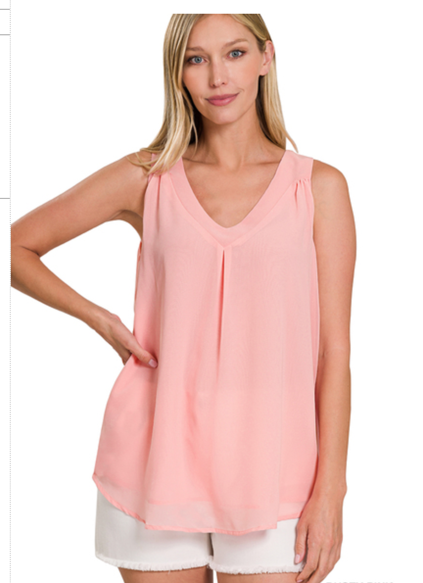 CHIFFON SLVLSS TOP