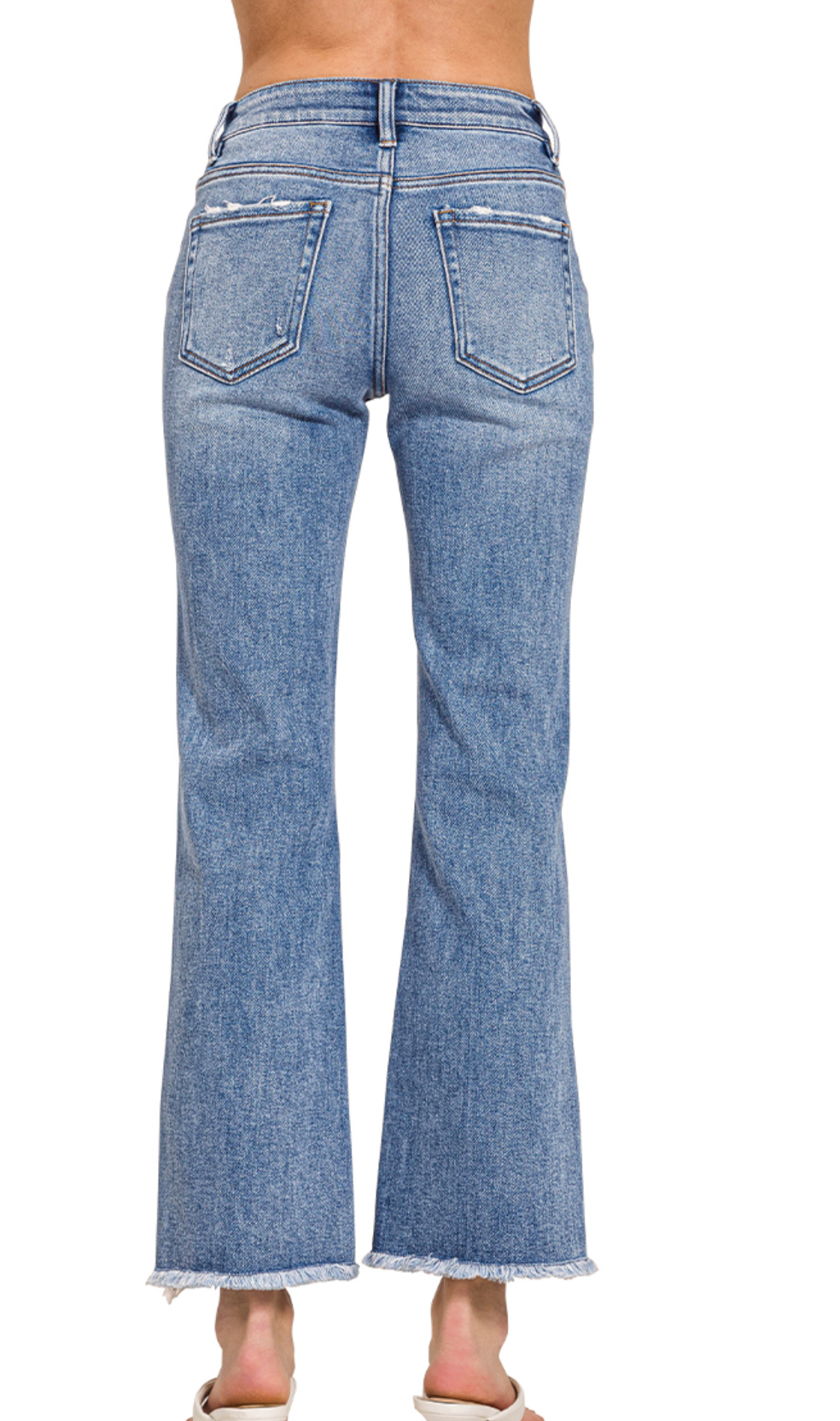 MR DISTRESSED KNEE RAW HEM