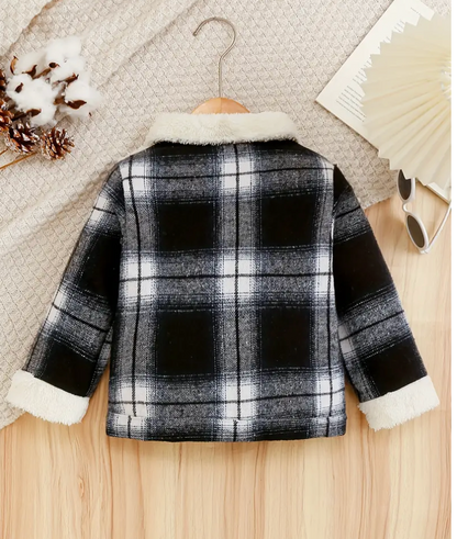 KIDS PLAID FLEECE SHACKET