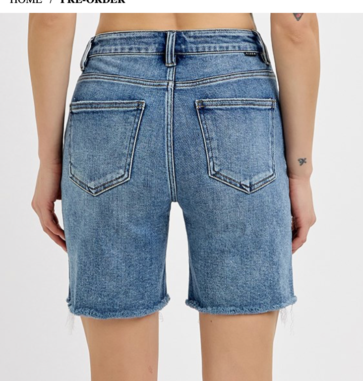 HR TUMMY LOOSE DENIM SHORT