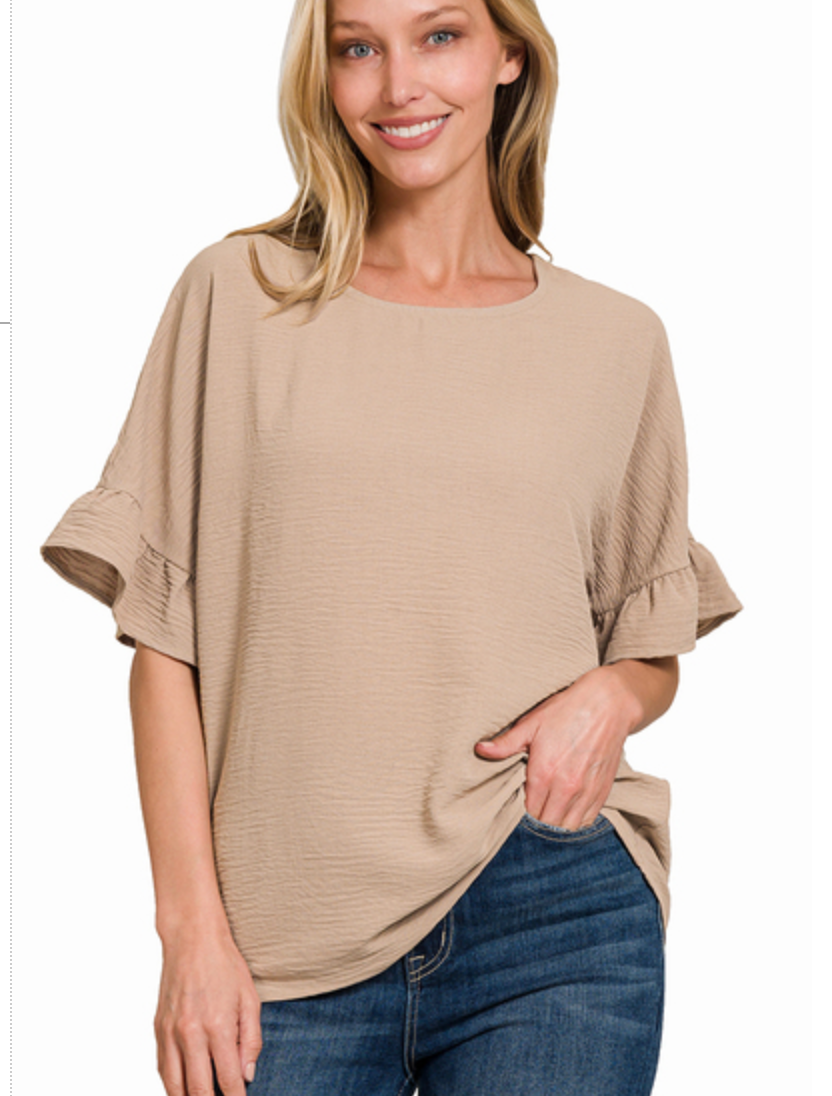 AIRFLO RUFFLE SLV TOP