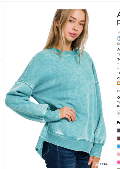 ACIDWaSH PULLOVER HILO