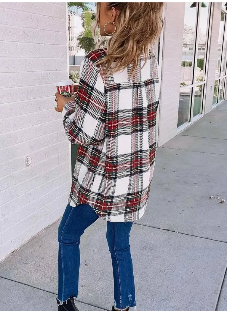 TWEED PLAID SHACKET