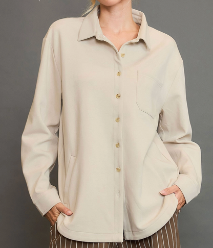 LUXEKNIT OVERSIZED SHIRT JACKET