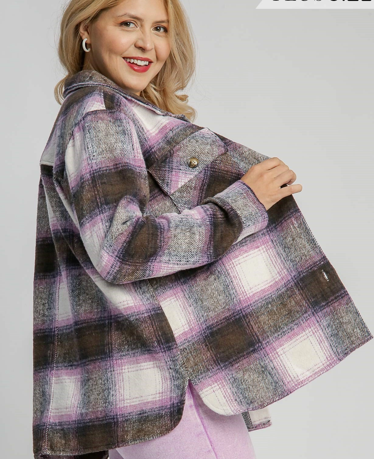 PLAID FRONT POCKET SHACKET