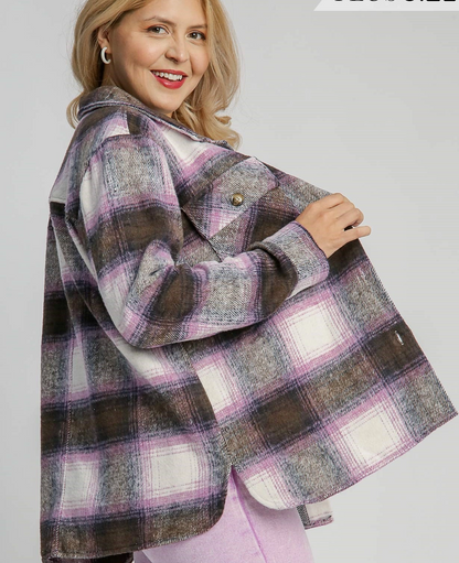 PLAID FRONT POCKET SHACKET