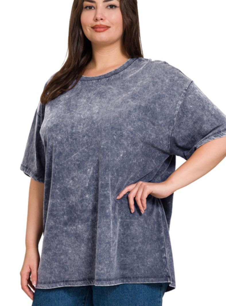 COTTON WSHD LOOSE S/SLV TEE