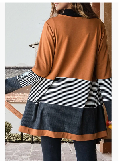 COLORBLOCK STRIPED CARDI