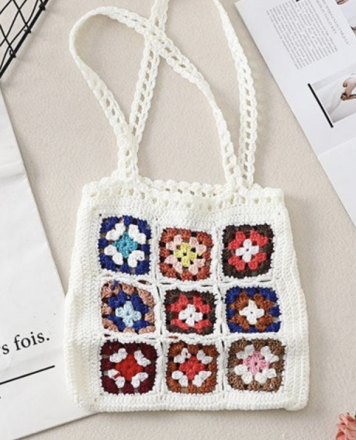 CROCHET GRANNY SQ TOTE