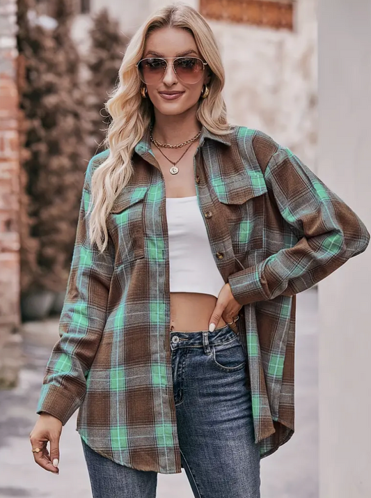 PLAID POCKET BUTTONDOWN