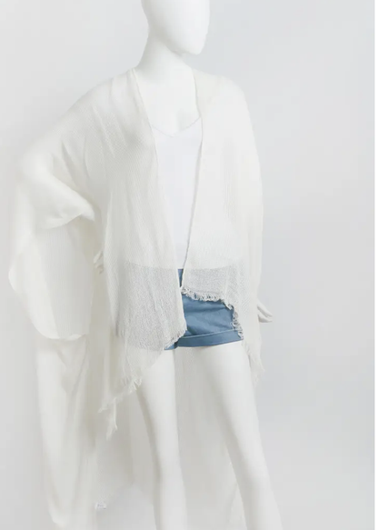 OPEN WEAVE DRAPE KIMONO
