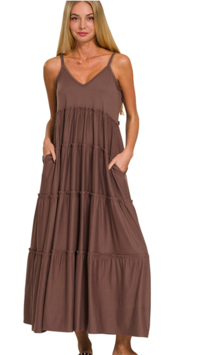 VNECKTIER CAMIMAX DRESS
