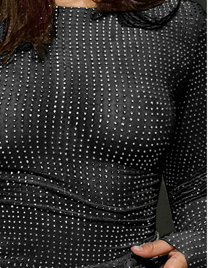 MESH CREW NECK SHINY