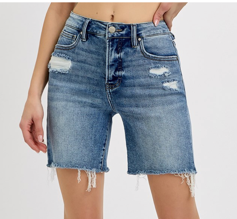 HR TUMMY LOOSE DENIM SHORT