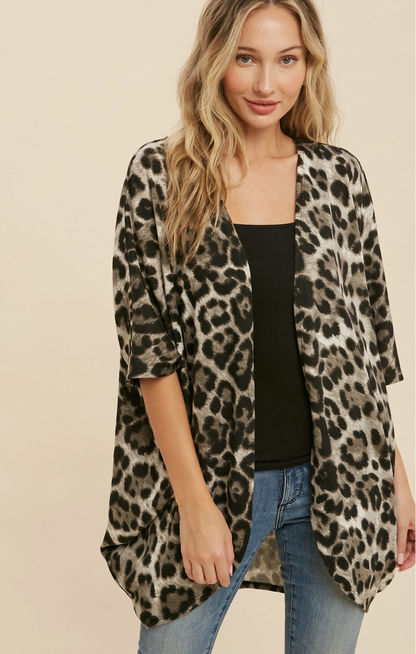 HACCI LEOPARD DOLMAN CARDI