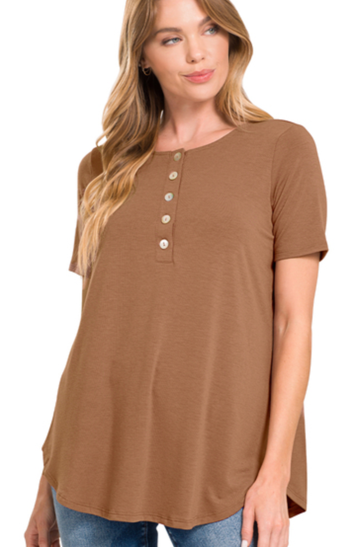 S/SLV BUTTON TOP