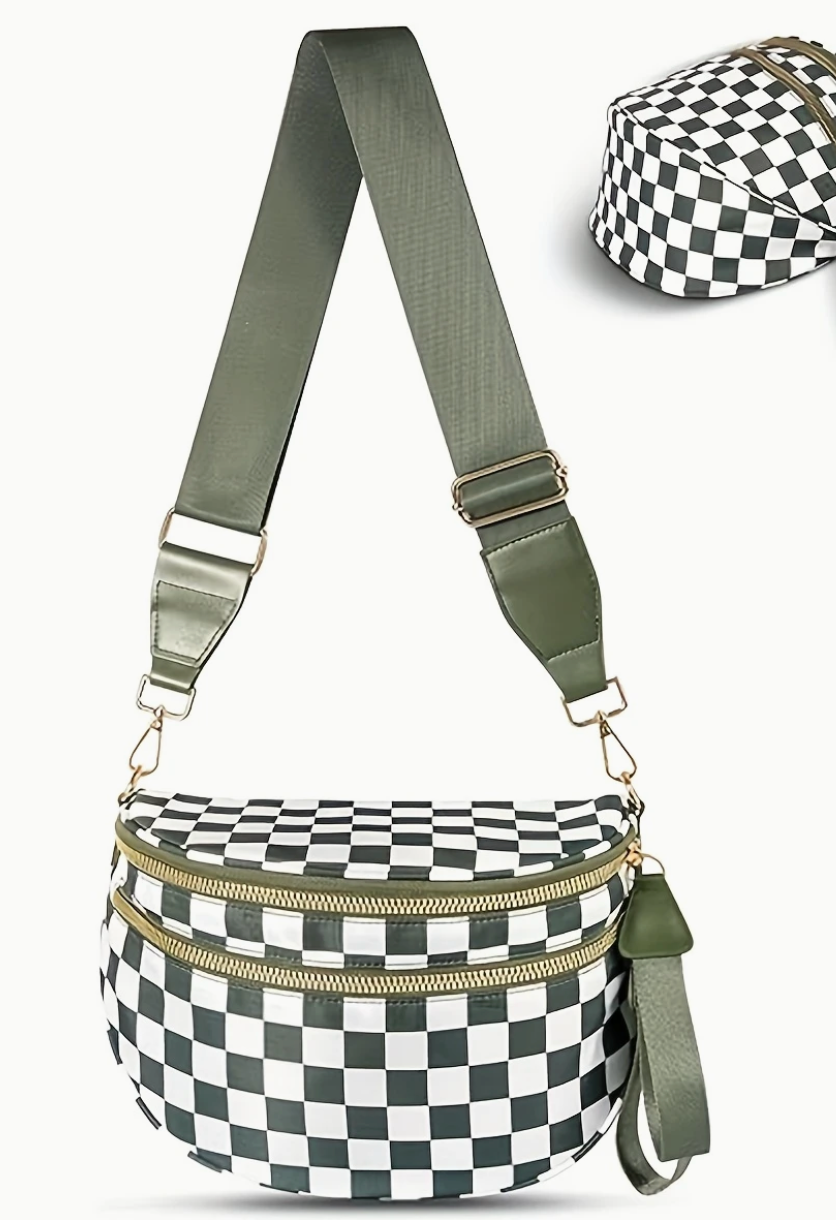 CHECKERED CROSSBODY BAG