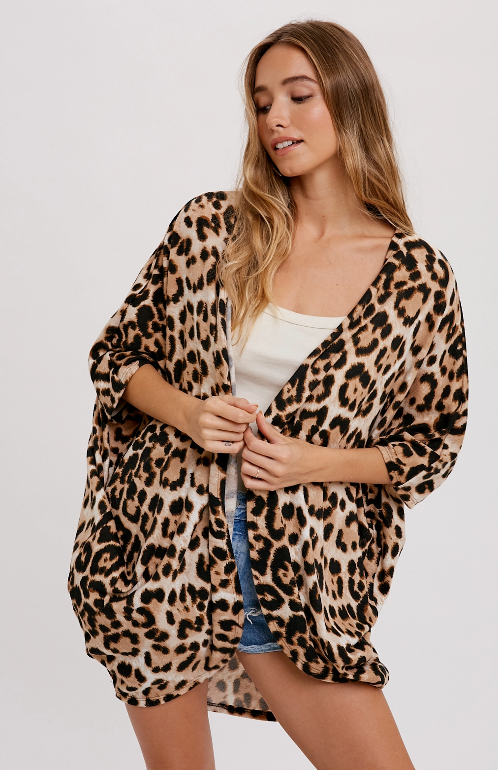 HACCI LEOPARD DOLMAN CARDI