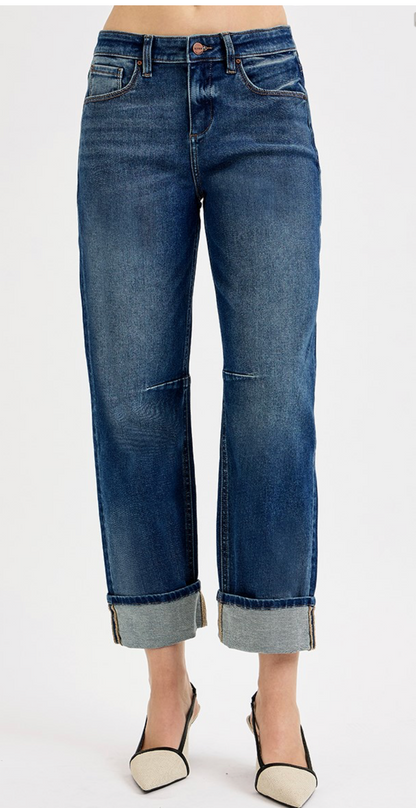 SLOUCHY CROP BARREL CUFF JEANS