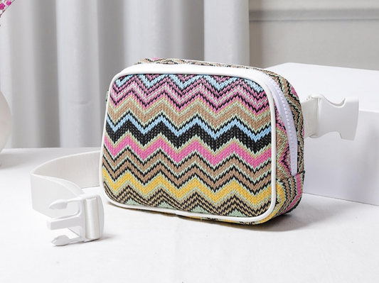 ZIGZAG STRAW SLING BELTBAG