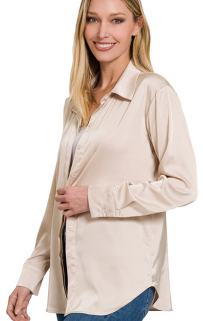 SATIN CHARMEUSE TOP
