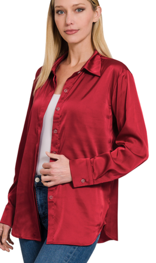 SATIN CHARMEUSE TOP