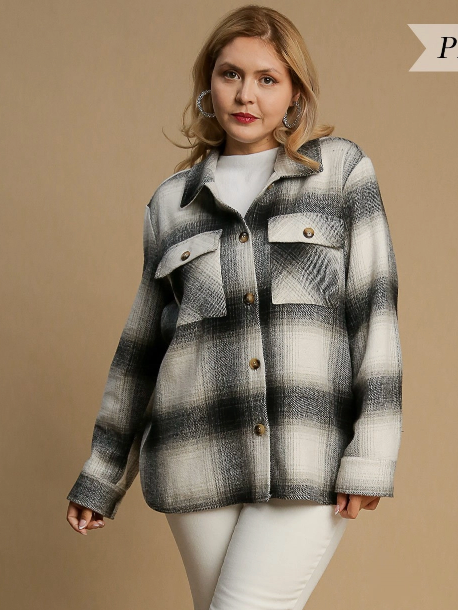 PLAID FRONT POCKET SHACKET