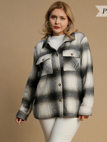 PLAID FRONT POCKET SHACKET