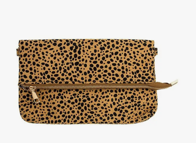 ANIMAL PRINT FOLD OVER CROSSBODY