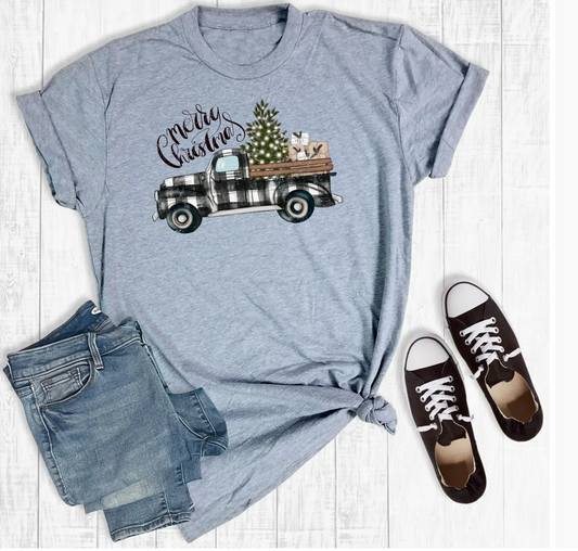 MERRY CHRISTMAS PLAID TRUCK