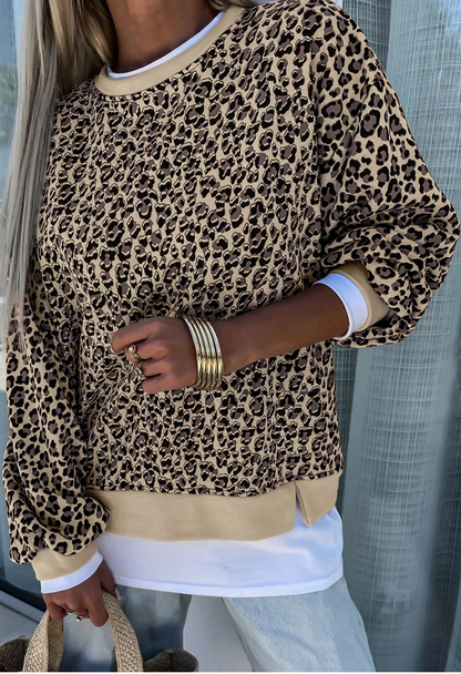 LEOPARD CREW SWEATSHIRT