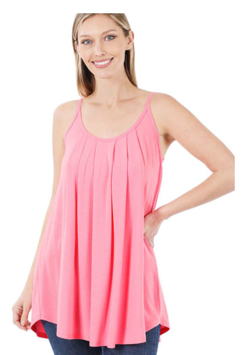 PLEATED SPAGHETTI CAMI