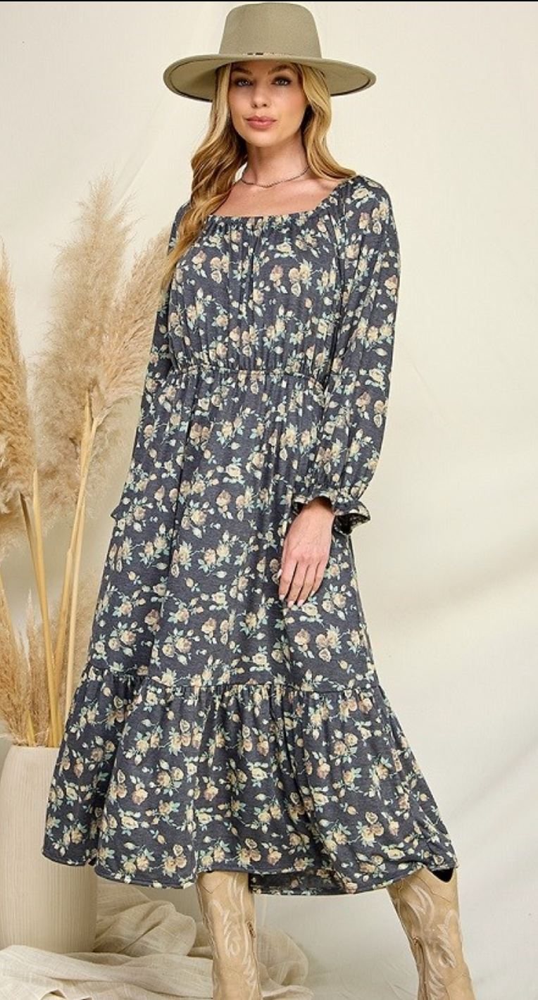 FLORAL MIDI DRESS