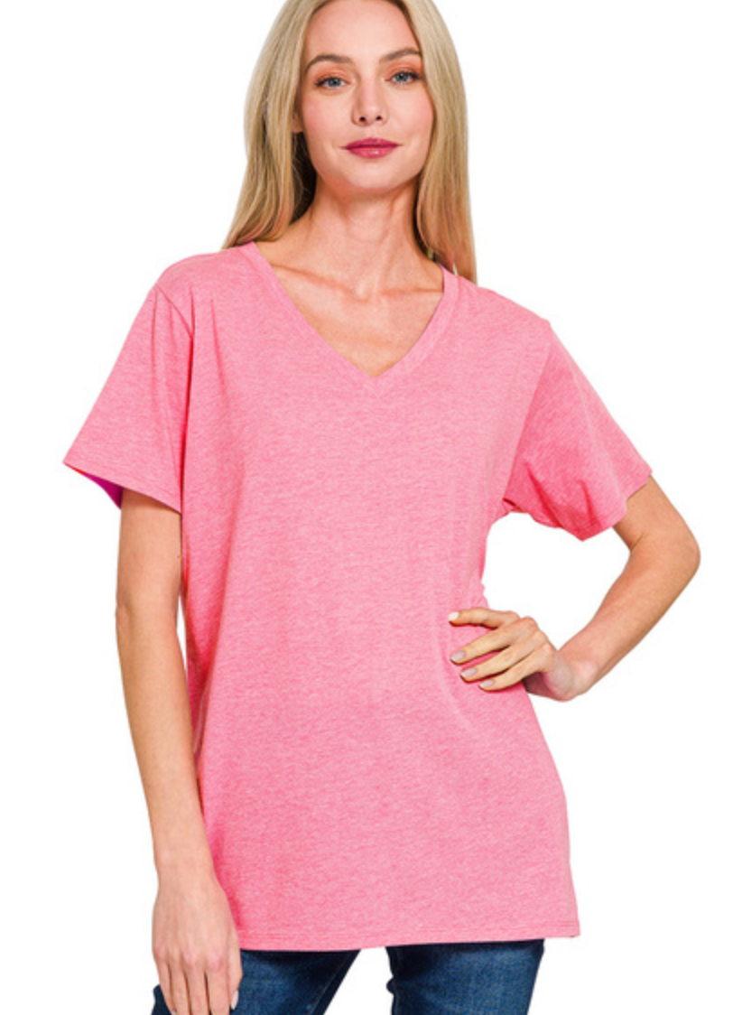 COTTON BF OVERSIZED V-NK TEE
