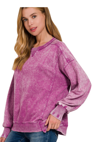 FR TERRY ACIDWSH PULLOVER