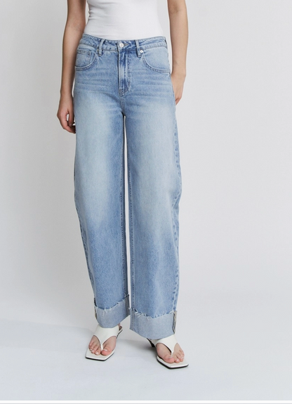 SUPER HR RAW HEM BARREL LEG