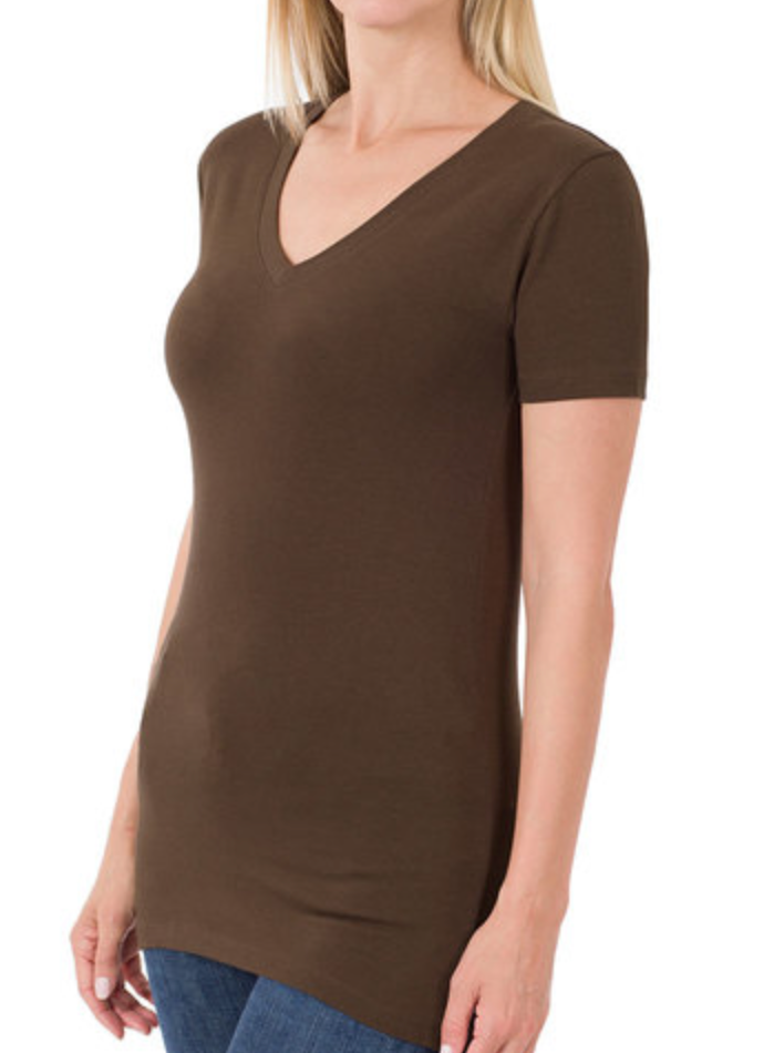 COTTON/SPAN S/SLV VNK FITTED TEE