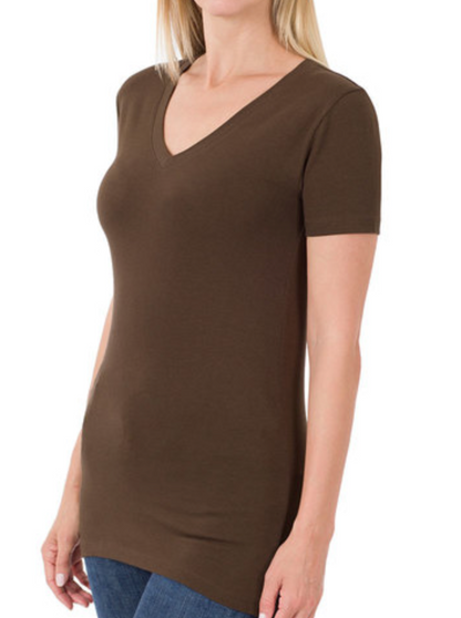 COTTON/SPAN S/SLV VNK FITTED TEE