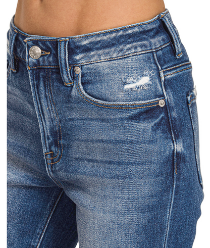 MR DISTRESSED KNEE RAW HEM