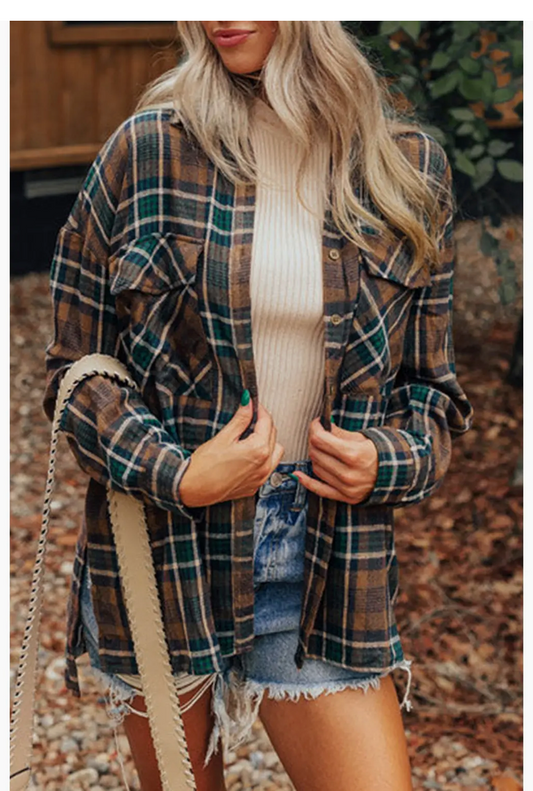 PLAID POCKET SHACKET