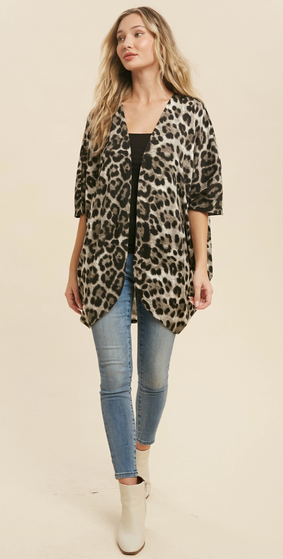 HACCI LEOPARD DOLMAN CARDI