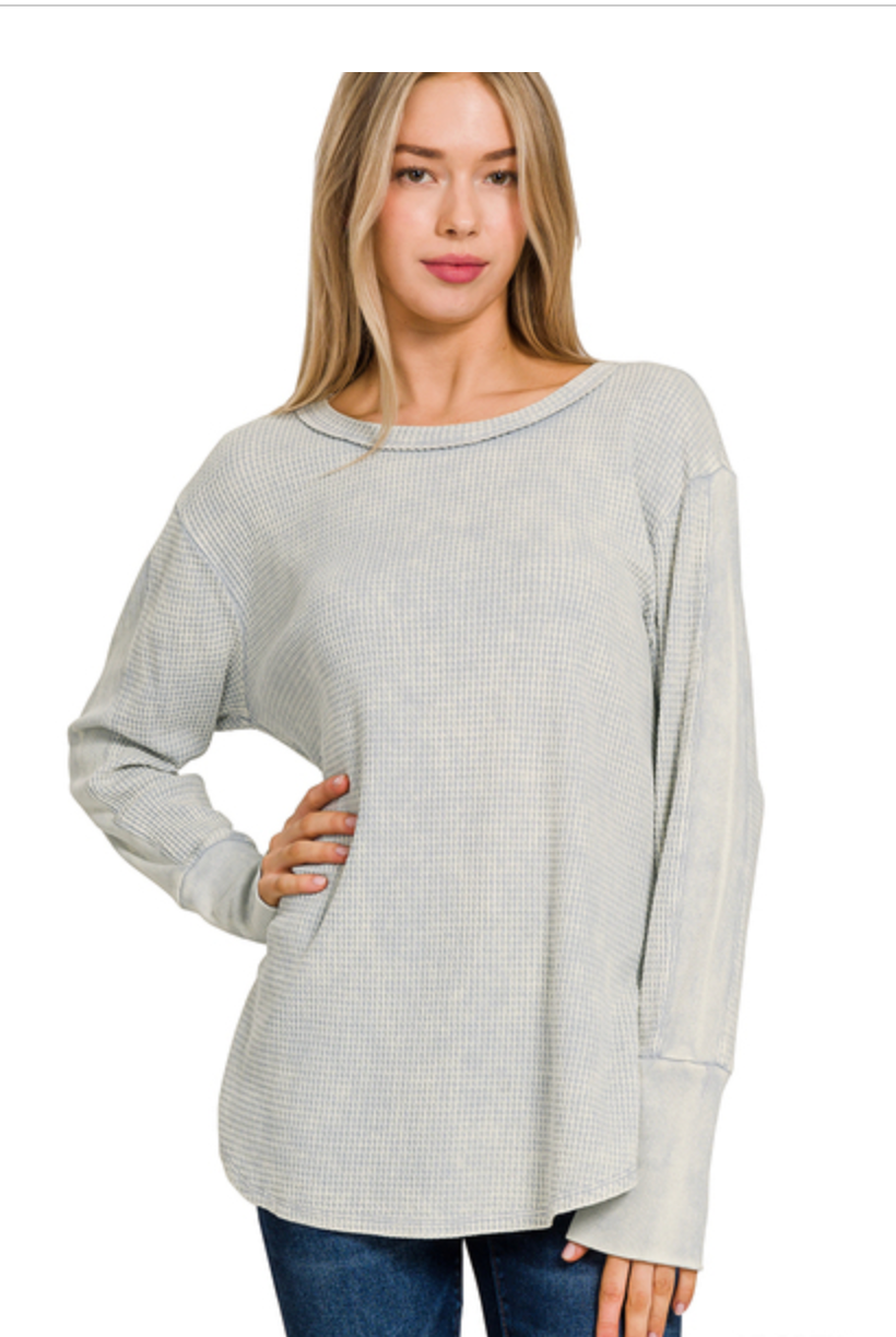 WASHED BABY WAFFLE TOP