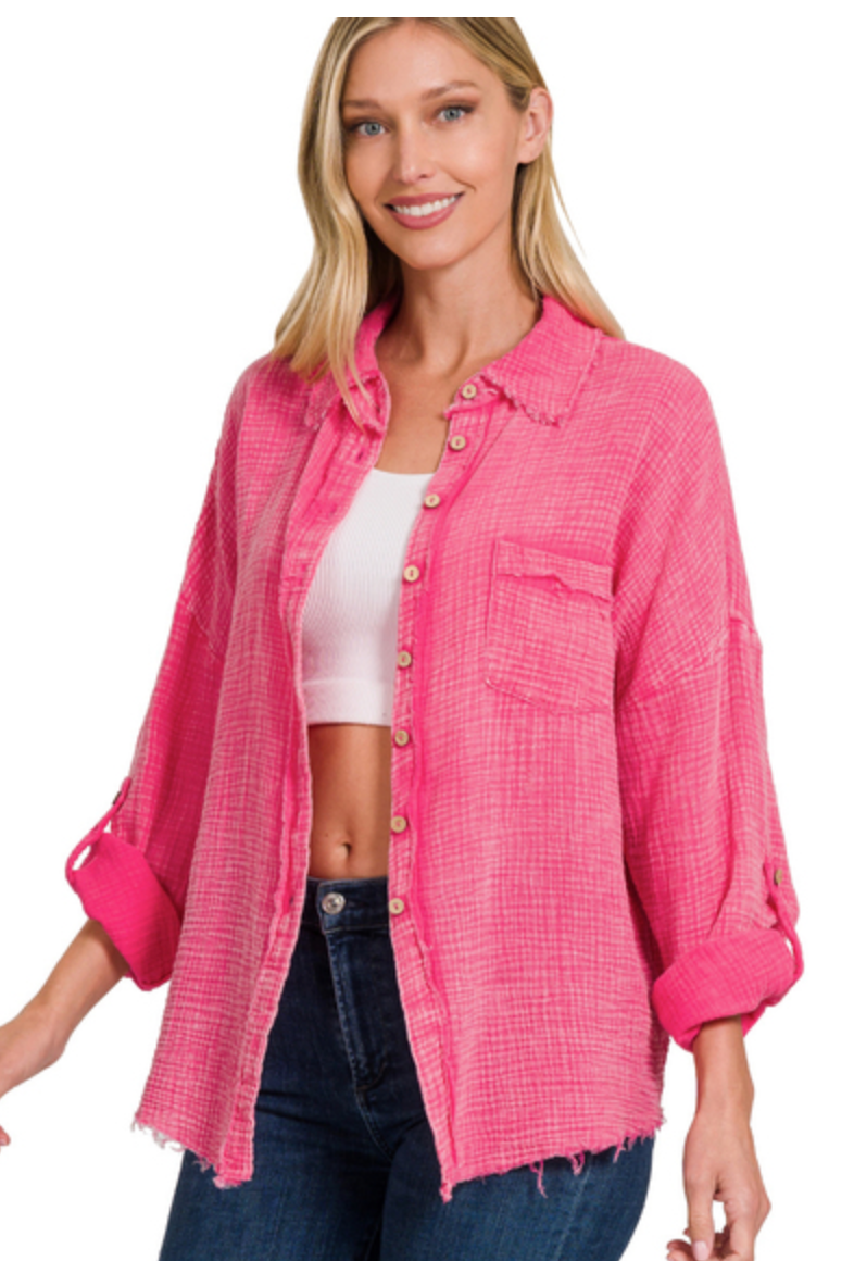 WSHD GAUZE BUTTONDOWN