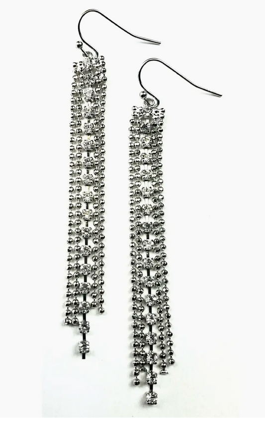 RHINESTONE FRINGE EARRINGS