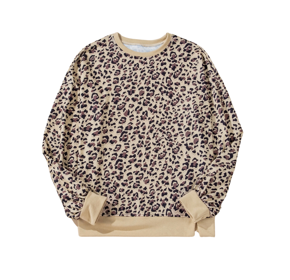 LEOPARD CREW SWEATSHIRT