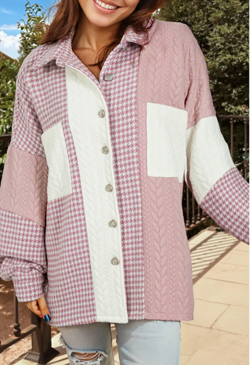 HOUNDSTOOTH PTCHWRK SHKT