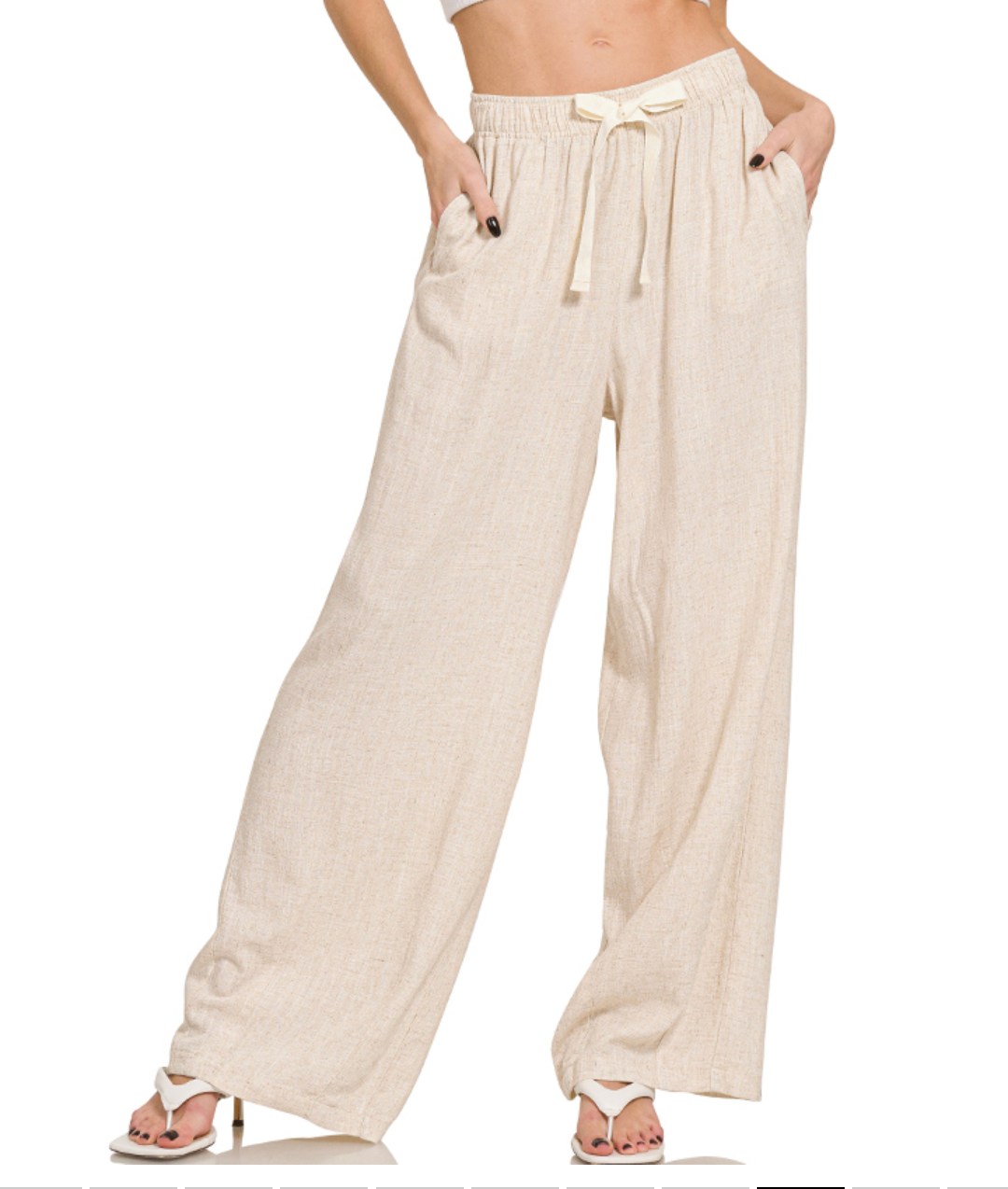 LINEN DRAWSTRING PANTS