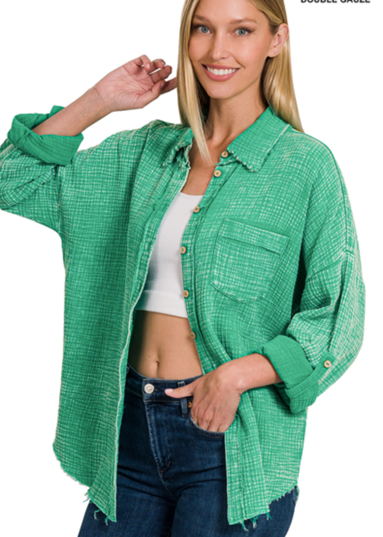 WSHD GAUZE BUTTONDOWN