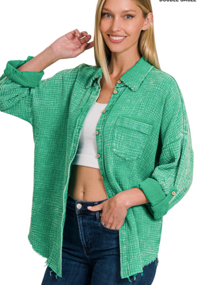 WSHD GAUZE BUTTONDOWN
