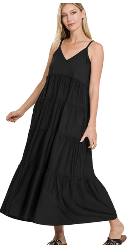 VNECKTIER CAMIMAX DRESS